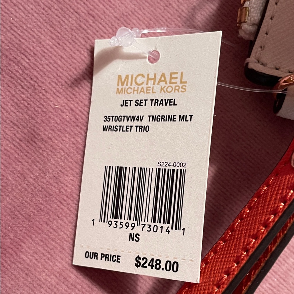 Michael Kors Vibrant Orange and White Clutch Duo NWT estate sale - Picture 4 of 7